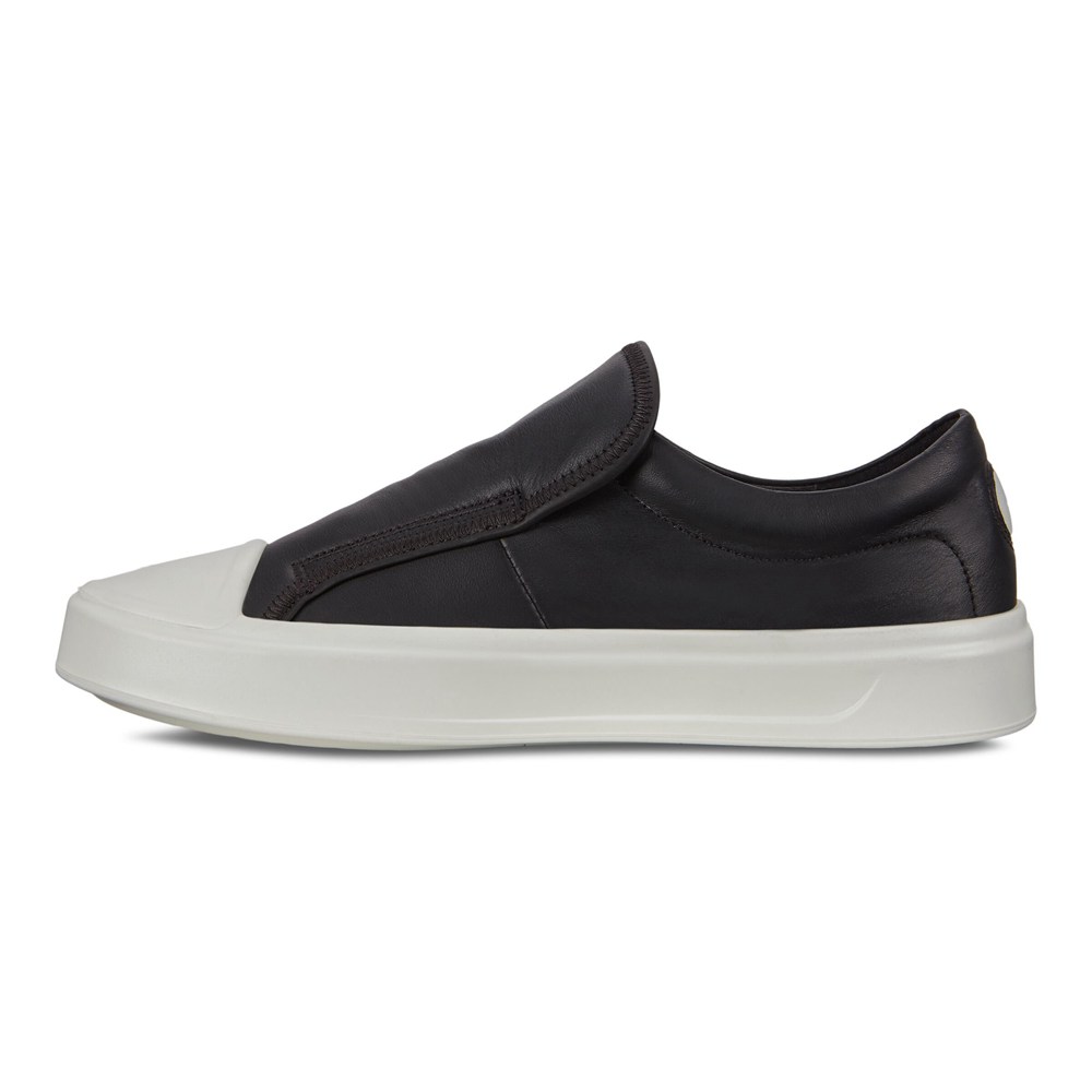 ECCO Womens Slip-On Black - Flexure T-Cap Sneakers - BYV-730614